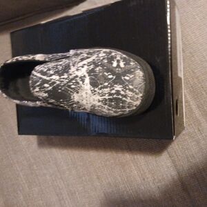 Black and White Slip-On Shoes